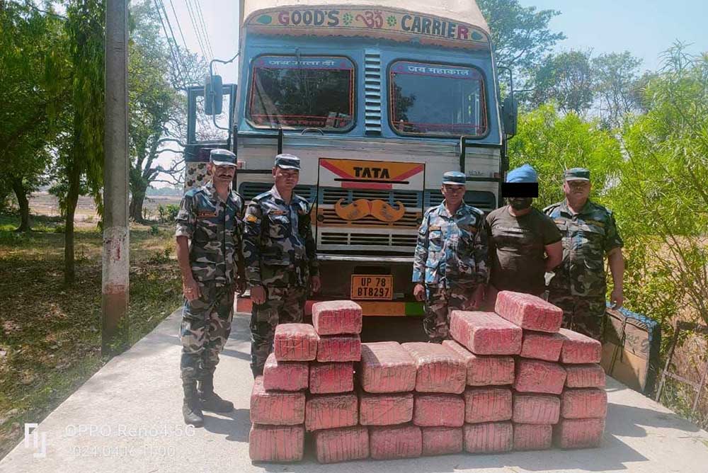 २ सय ७२ किलो गाँजासहित कन्टेनर र चालक नियन्त्रणमा