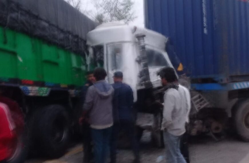 मकवानपुरको नेवारपानीमा ट्रक र टेलर ठोक्किँदा चालकको मृत्यु